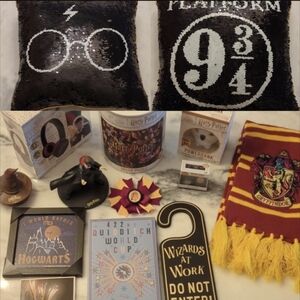 Harry Potter Magic Pillow And Lot Of Various Harry Potter Themed Fan Merch